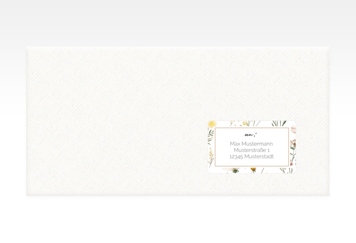 Empfängeretikett Hochzeit Blumenwiese 63,5 x 38,1 mm bunt