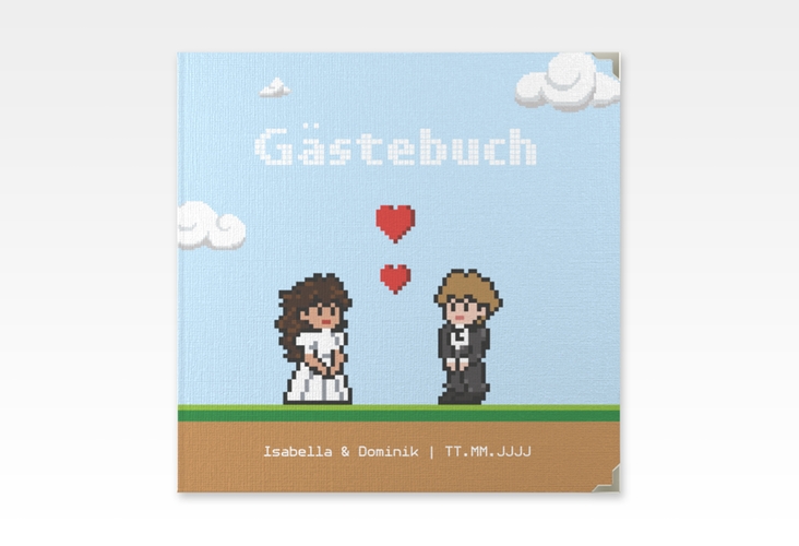 Gästebuch Selection Hochzeit "Pixel" Leinen-Hardcover bunt