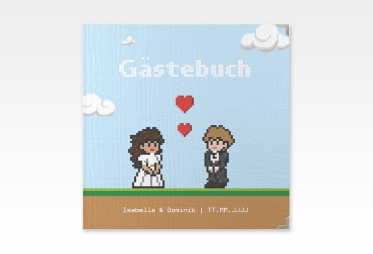 Gästebuch Selection Hochzeit Pixel Leinen-Hardcover bunt