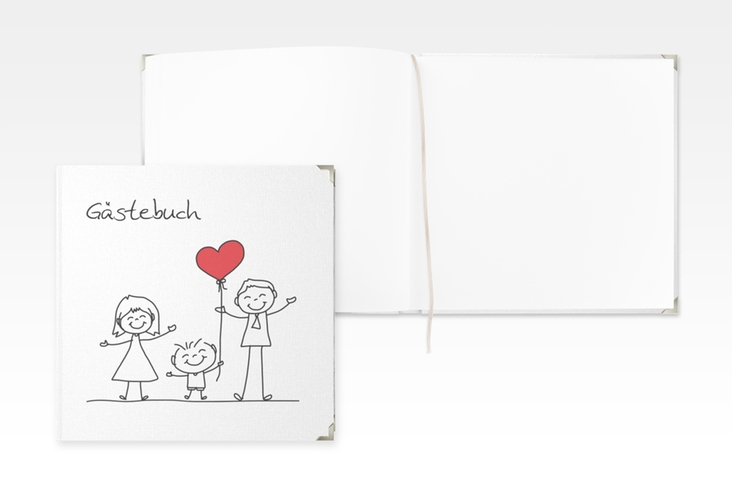 Gästebuch Selection Hochzeit Family Leinen-Hardcover weiss