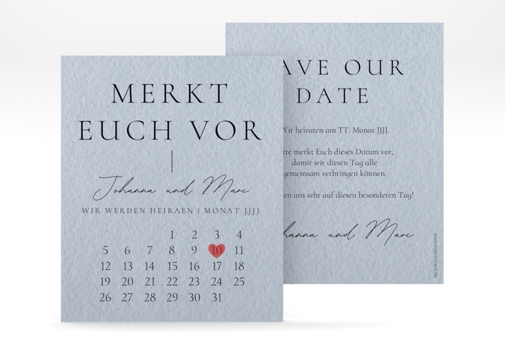 Save the Date-Kalenderblatt Hochzeitsfreude Kalenderblatt-Karte