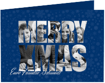 Weihnachtskarte Christmas A6 Klappkarte quer blau modern zum selbst Gestalten