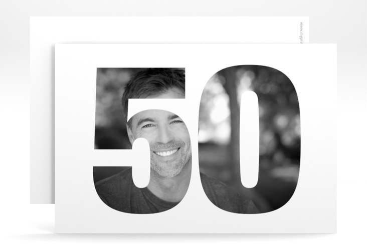 Einladung 50. Geburtstag Numbers A6 Karte quer weiss
