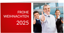 Klick: Details zu Business-Weihnachtskarte "Success" anzeigen Business-Weihnachtskarte Success lange Klappkarte quer rot