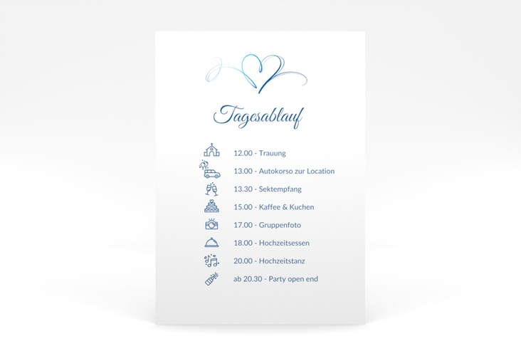 Tagesablauf Poster Hochzeit Envie 50 x 70 cm Poster blau