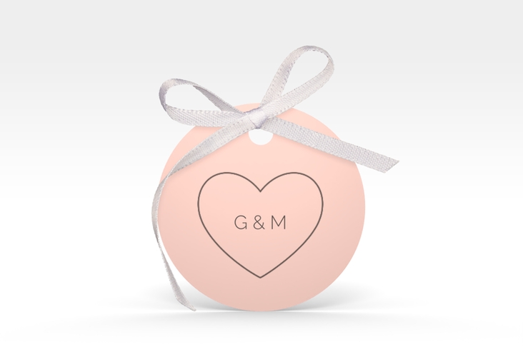 Geschenkanhänger Hochzeit Lebenstraum Geschenkanhänger, rund rosa hochglanz