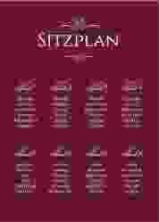 Sitzplan Poster Hochzeit Elegancy 50 x 70 cm Poster rot