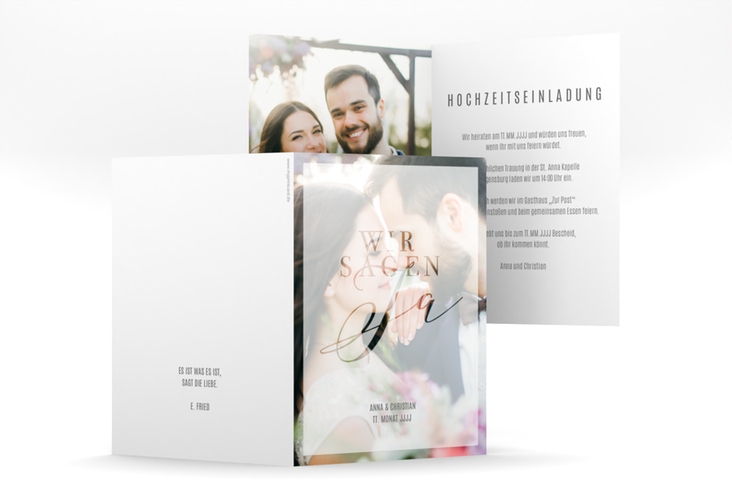 Einladungskarte Hochzeit Amazing A6 Klappkarte hoch