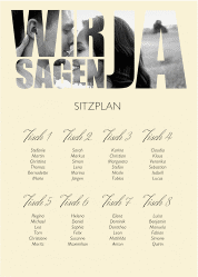 Sitzplan Poster Hochzeit Letters 50 x 70 cm Poster beige