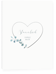 Klick: Details zu Stammbuch A5 "Greenheart" anzeigen Stammbuch A5 Greenheart Stammbuch A5 grau mit elegantem Herz und Eukalyptus-Zweig
