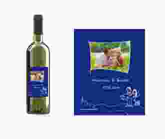Etichette vino matrimonio collezione Pisa Etikett Weinflasche 4er Set blu