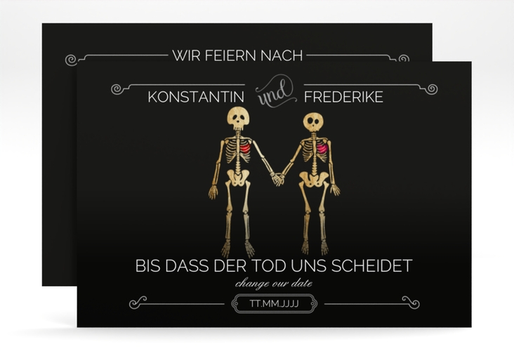 Change the Date-Karte Bones A6 Karte quer schwarz hochglanz