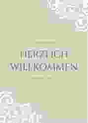 Willkommensschild Poster Vintage 50 x 70 cm Poster beige mit floraler Spitze