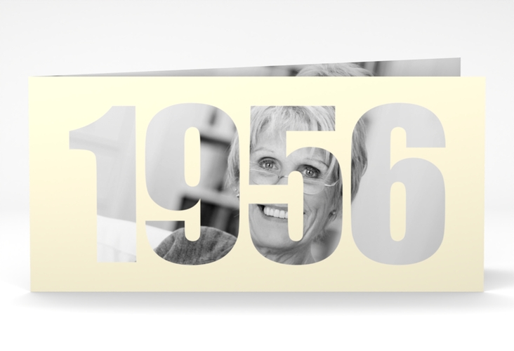 Einladungskarte Jahreszahl 2026 lange Klappkarte quer