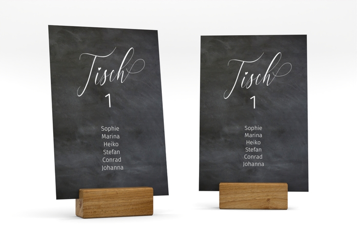 Tischaufsteller Hochzeit Chalkboard Tischaufsteller mit Folien-Veredelung