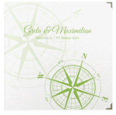 Klick: Details zu Gästebuch Selection Hochzeit "Windrose" anzeigen Gästebuch Selection Hochzeit Windrose Leinen-Hardcover gruen