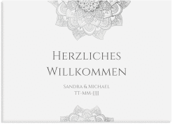 Klick: Details zu Willkommensschild Hochzeit "Delight" anzeigen Willkommensschild Hochzeit Delight 70 x 50 cm Leinwand grau
