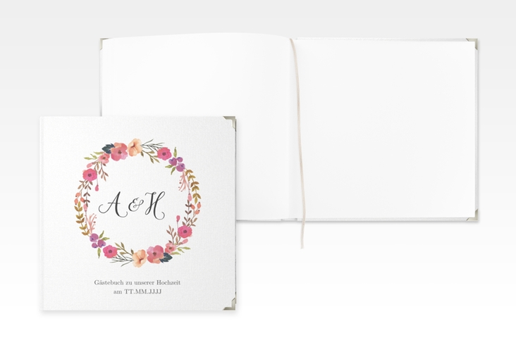 Gästebuch Selection Hochzeit Fiore Leinen-Hardcover weiss