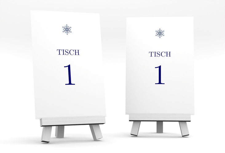 Tischnummer Hochzeit Crystal Tischaufsteller weiss hochglanz mit Eiskristall