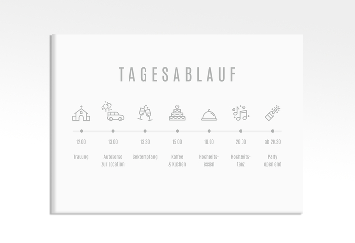 Tagesablauf Leinwand Hochzeit Memory 70 x 50 cm Leinwand