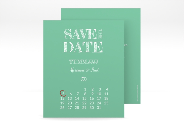 Save the Date-Kalenderblatt Rise Kalenderblatt-Karte mint