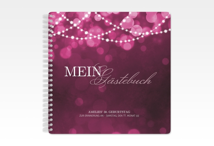 Gästebuch Geburtstag Girlande Ringbindung pink