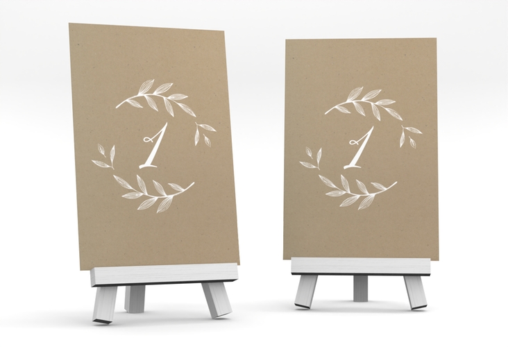 Tischnummer Hochzeit Naturelove Tischaufsteller weiss hochglanz