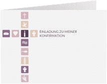 Klick: Details zu Konfirmationseinladung "Fest" anzeigen Konfirmationseinladung Fest A6 Klappkarte quer flieder