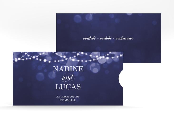 Hochzeitseinladung Lichtspiel Einsteckkarte blau