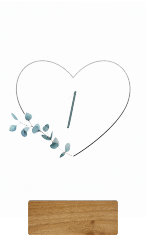 Klick: Details zu Tischnummer Acryl Hochzeit "Greenheart" anzeigen Tischnummer Acryl Hochzeit Greenheart Tischaufsteller Acryl grau mit elegantem Herz und Eukalyptus-Zweig