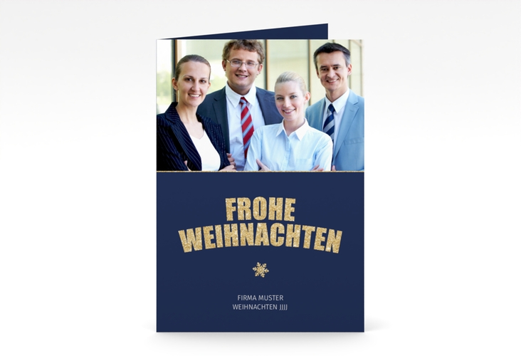 Business-Weihnachtskarte Weihnachtsfunkeln A6 Klappkarte hoch