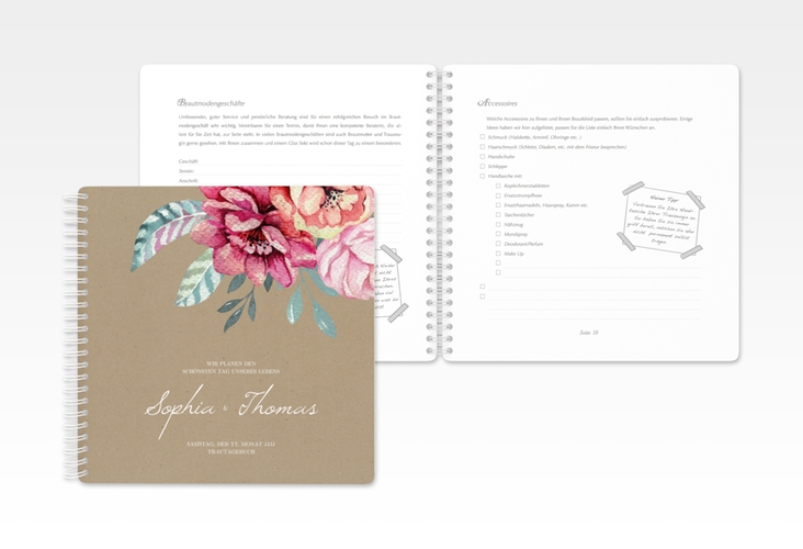Trautagebuch Hochzeit Blooming Trautagebuch Hochzeit Kraftpapier