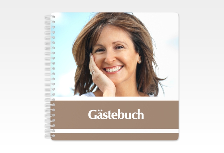 Gästebuch Geburtstag Gerd/Gerda Ringbindung braun mit Foto