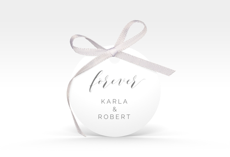 Geschenkanhänger Hochzeit Promise Geschenkanhänger, rund weiss hochglanz