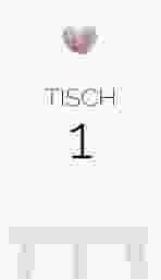Tischnummer Hochzeit Fingerprint Tischaufsteller pink schlicht mit Fingerabdruck-Motiv