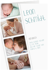 Geburtskarte Fotoserie A6 Klappkarte hoch blau