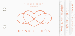 Klick: Details zu Dankeskarte Hochzeit "Infinity" anzeigen Dankeskarte Hochzeit Infinity Booklet apricot
