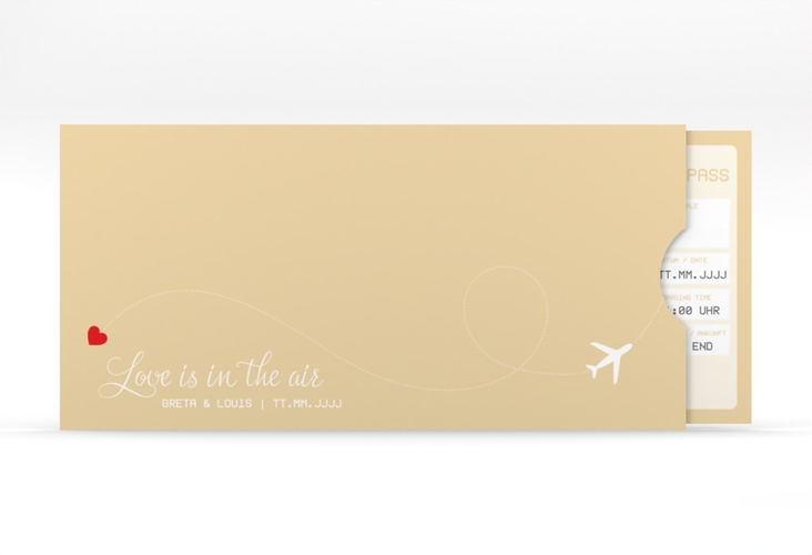 Hochzeitseinladung Weddingpass Einsteckkarte beige