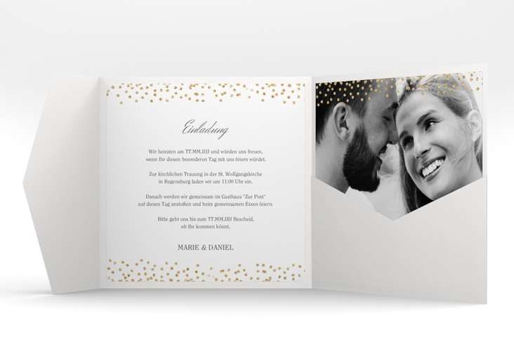 Hochzeitseinladung Glitter Pocketfold