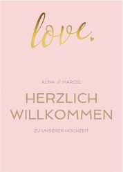 Klick: Details zu Willkommensschild Poster "Glam" anzeigen Willkommensschild Poster Glam 50 x 70 cm Poster rosa