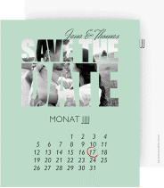 Save the Date-Kalenderblatt Letters Kalenderblatt-Karte mint