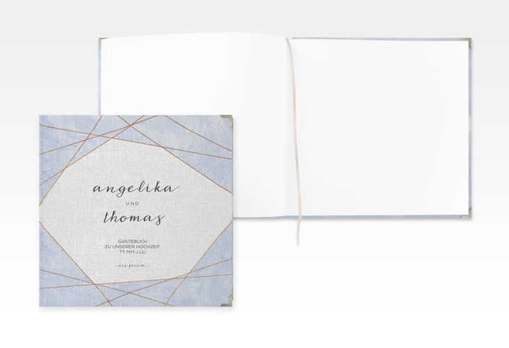 Gästebuch Selection Hochzeit Asymmetry Leinen-Hardcover blau