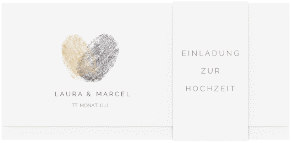 Klick: Details zu Hochzeitseinladung "Fingerprint" anzeigen Hochzeitseinladung "Fingerprint" DIN lang Wickelfalz pink