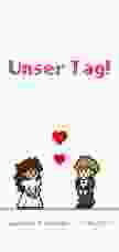 Tagesablauf Hochzeit Pixel lange Karte hoch weiss