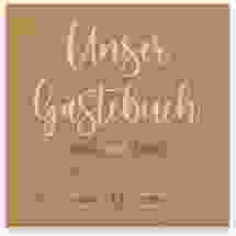 Gästebuch Creation Noble 20 x 20 cm, Hardcover Kraftpapier mit elegantem Schriftzug