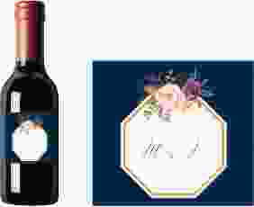 Piccoloetikett Hochzeit Prachtvoll Etikett Piccolo blau