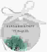 Geschenkanhänger Hochzeit Winterhochzeit Geschenkanhänger, rund blau