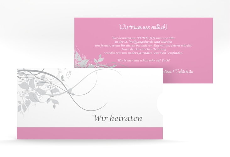 Hochzeitseinladung Florenz Einsteckkarte rosa