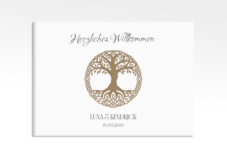 Willkommensschild Leinwand Lebensbaum 70 x 50 cm Leinwand im Stil der Kelten und Wikinger