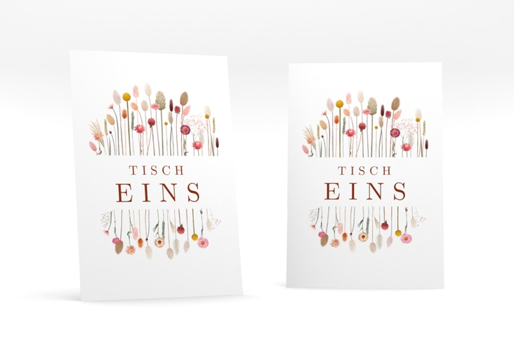 Tischnummer Hochzeit Driedflower Tischaufsteller weiss